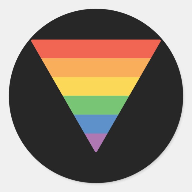 Sticker Rond Triangle arc-en-ciel gay pride (Devant)