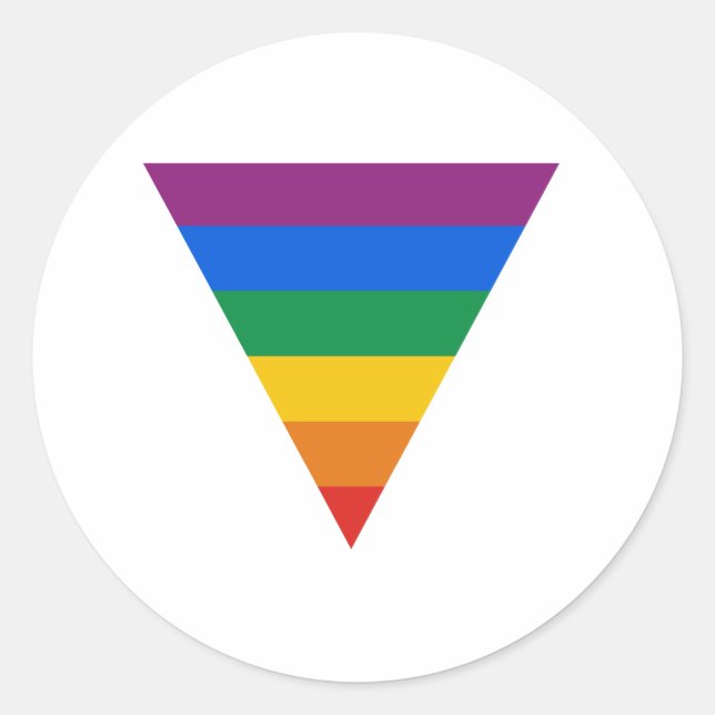 Sticker Rond Triangle gay pride (Devant)