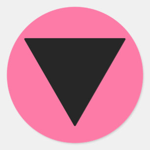 Sticker Rond Triangle noir Lesbian Pride
