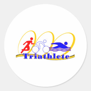 Sticker Rond Triathlète - Run Bike Swim
