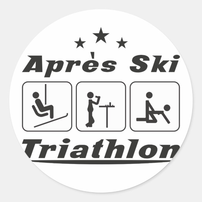 Sticker Rond Triathlon de ski Apres (Devant)