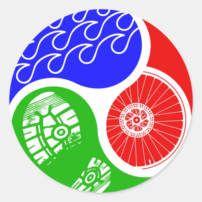 Sticker Rond Triathlon TRI Yin Yang (Devant)