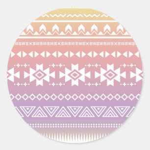 Sticker Rond Tribal aztec ombre motif