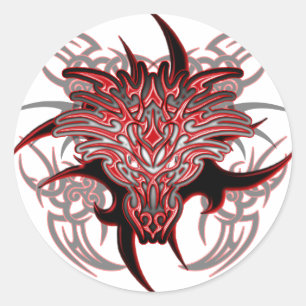 Sticker Rond Tribal du dragon