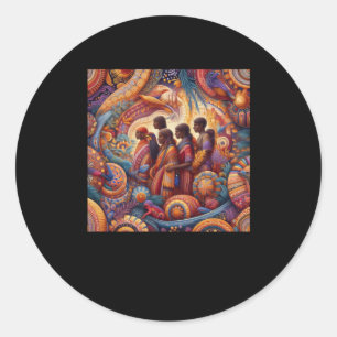 Sticker Rond Tribe De L'Autocollant D'Art Autochtone Australien