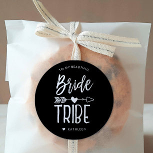 Sticker Rond Tribu de la mariée   Mariage avec nom personnalisé