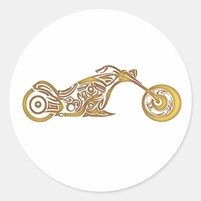 Sticker Rond Tribus moto - Choisissez la couleur arrière - plan (Devant)