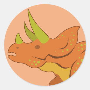 Sticker Rond Tricératops (Face)