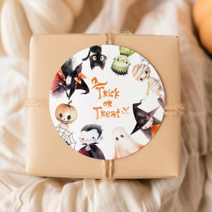 Sticker Rond Trick or Treat déguisement de fête d'Halloween ann