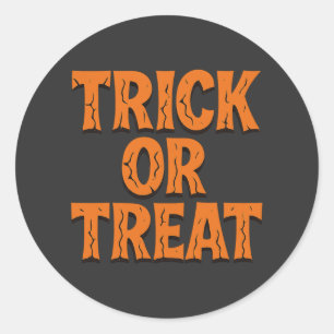 Sticker Rond Trick Or Treat Spooky Cracked Font Halloween