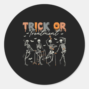 Sticker Rond Trick Or Treatment Pt Thérapeute en Physiothérapie