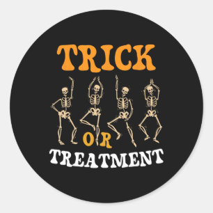 Sticker Rond Trick Ou Traitement Physique Thérapie Squelette Pt