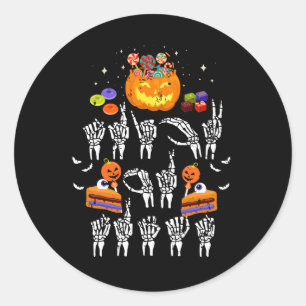 Sticker Rond Trick ou traiter ASL Mains American Sign Language 