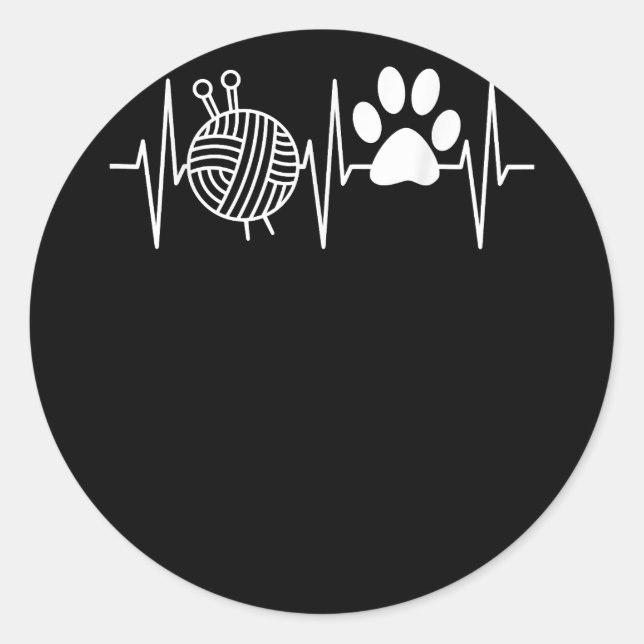 Sticker Rond Tricot Nerd Amusant Grand-mère Maman Knit Aiguille (Devant)