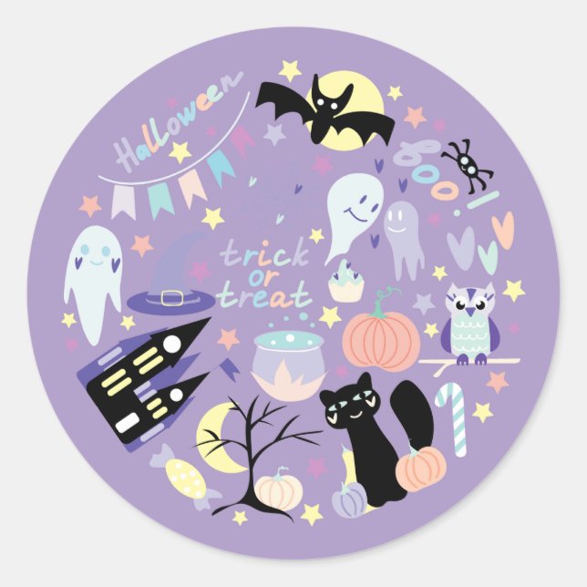 Sticker Rond Tricoter ou traiter (Devant)