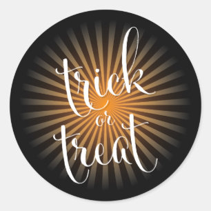 Sticker Rond Tricoter ou traiter Halloween Typographie moderne