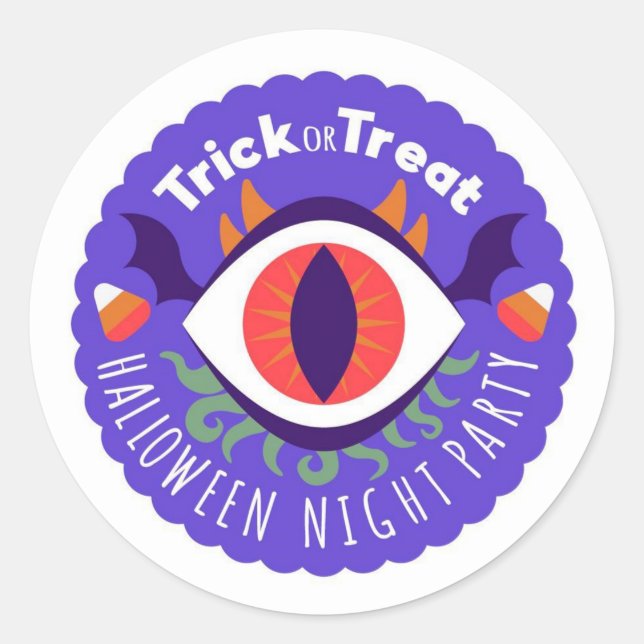 Sticker Rond Tricoter ou traiter l'oeil de chat (Devant)