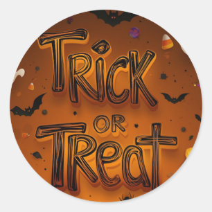 Sticker Rond Tricoter ou traiter une nouvelle Halloween