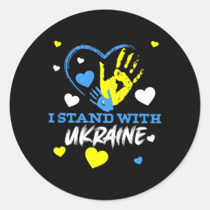 Sticker Rond Trident ukrainien Drapeau ukrainien Drapeau ukrain