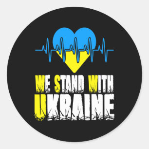 Sticker Rond Trident ukrainien Drapeau ukrainien Drapeau ukrain