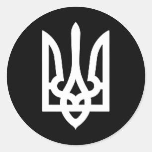 Sticker Rond Trident ukrainien Volodymyr Zelensky président de