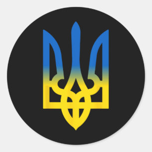 Sticker Rond Trident ukrainien Volodymyr Zelensky président de 