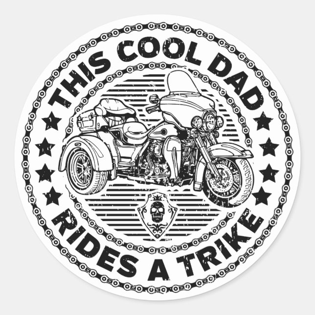 Sticker Rond Trike cool papa (Devant)
