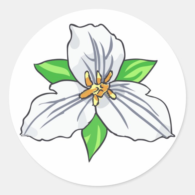 Sticker Rond Trillium Flower (Devant)