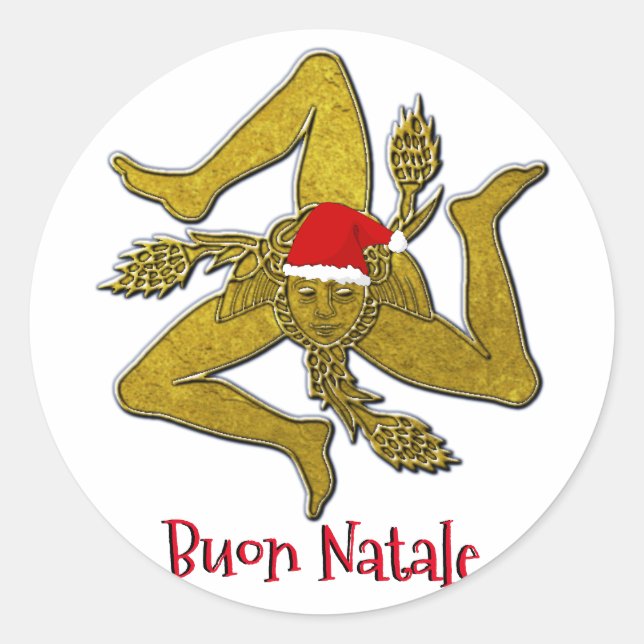 Sticker Rond Trinacria de Noël sicilien (Devant)