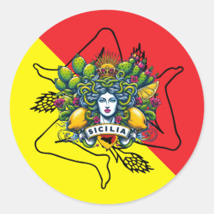 Sticker Rond Trinacria sicilienne