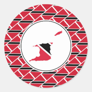 Sticker Rond TRINIDAD TOBAGO FLAG Trini Carte Stylish Patriotiq