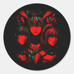 Sticker Rond Trinité cramoisie