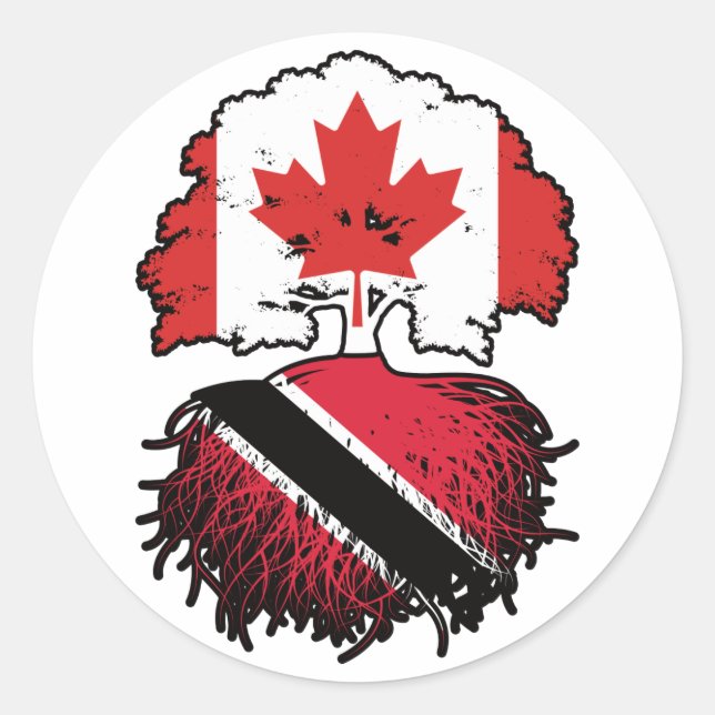 Sticker Rond Trinité-et-Tobago Trinidadien Canada (Devant)