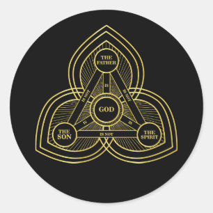Sticker Rond Trinité Le Père, Le Fils Et Le Saint-Esprit Or