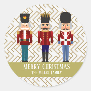 Sticker Rond Trio de casse-noix de vacances de Noël