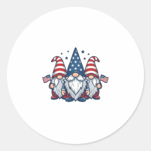 Sticker Rond Trio de gnomes patriotiques dessin vectoriel vinta