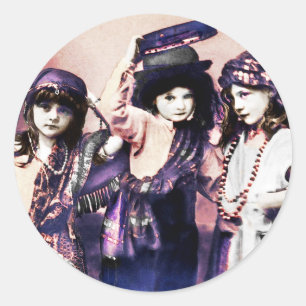 Sticker Rond Trio des enfants tsiganes