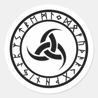 Sticker Rond Triple Corne d'Odin - Rune Circle
