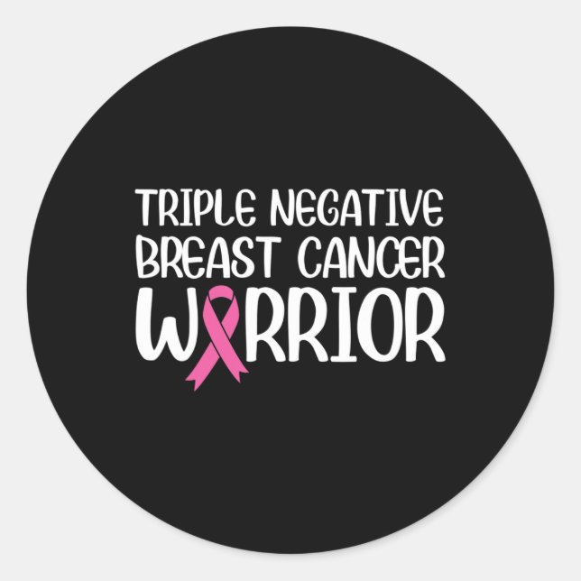 Sticker Rond Triple Négatif Cancer du Sein Le Guerrier Pi (Devant)