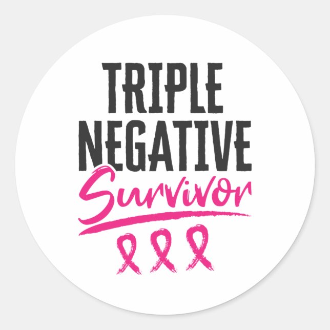 Sticker Rond Triple survivant négatif TNBC Cancer du sein (Devant)