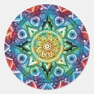 Sticker Rond Trippy Mandala
