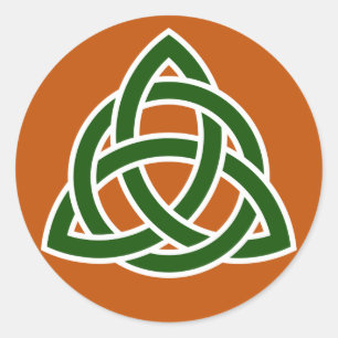 Sticker Rond Triquet noeud celtique (vert et blanc)
