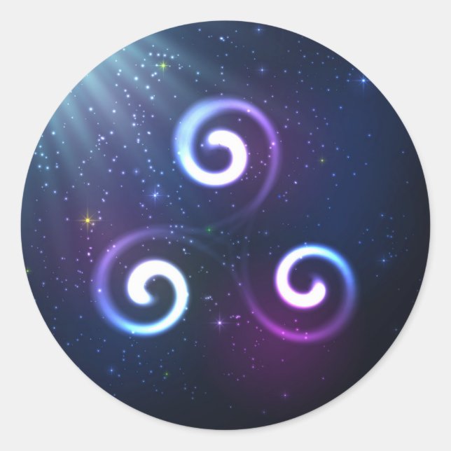 Sticker Rond Triskel magique (Devant)