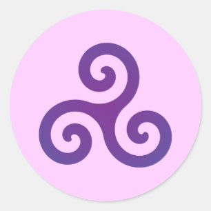 Sticker Rond Triskele pourpre