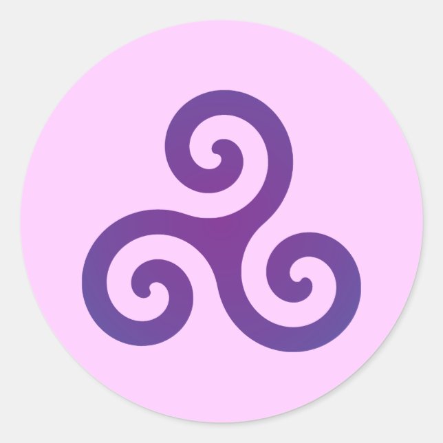 Sticker Rond Triskele pourpre (Devant)