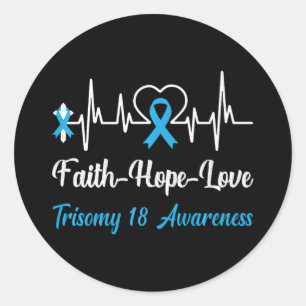Sticker Rond Trisomie 18 Sensibilisation battement de coeur Chr