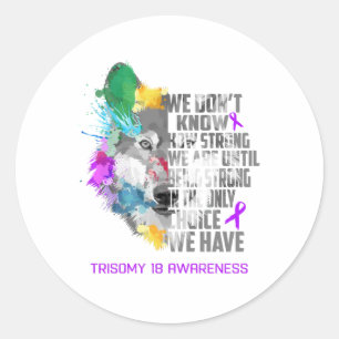 Sticker Rond Trisomy 18 Sensibilisation Ribbon Support Cadeaux