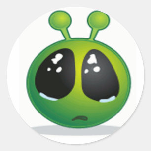 Sticker Rond Triste Alien