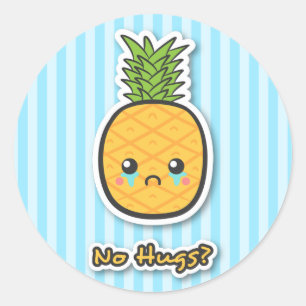 Sticker Rond Triste Ananas qui ne reçoit aucune étreinte