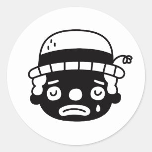 Sticker Rond Triste face de clown